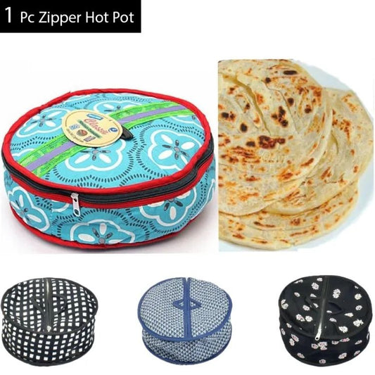 Premium Insulated Roti Zipper Bag – Reusable Airtight Chapati Warmer Storage Bag (Random Stylish Designs)