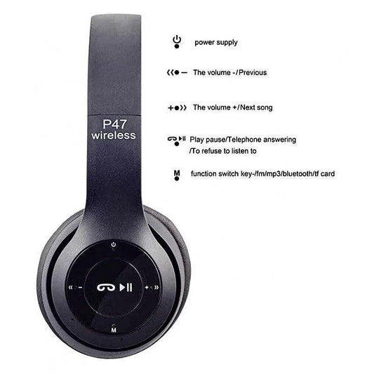 P47 Wireless Headphones - Bluetooth 5.0