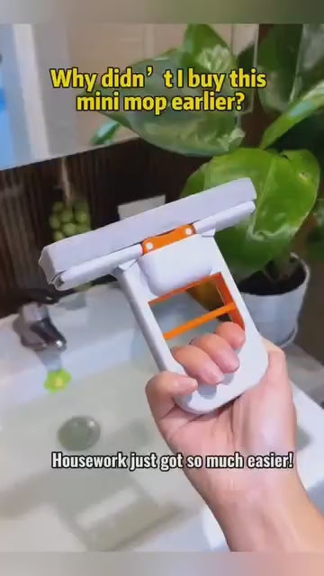 Hands-Free Mini Sponge Mop | Portable Desktop & Window Cleaning Too